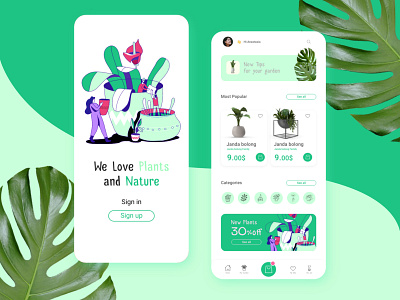 Plants App Design app appdesign dailydesign dailyui design designtrand digitalart draw ecommerce graphic design icon illustration nature plant trand ui ux