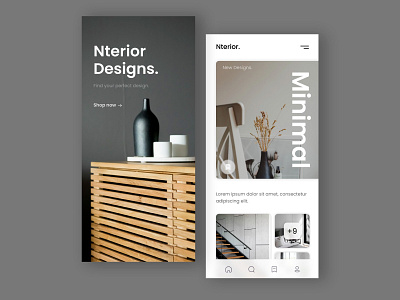 Interior Design App app appdesign dailydesign dailyui design ecommerce graphic design home homepage minimal mobiledesign mobilefriendly ui ux