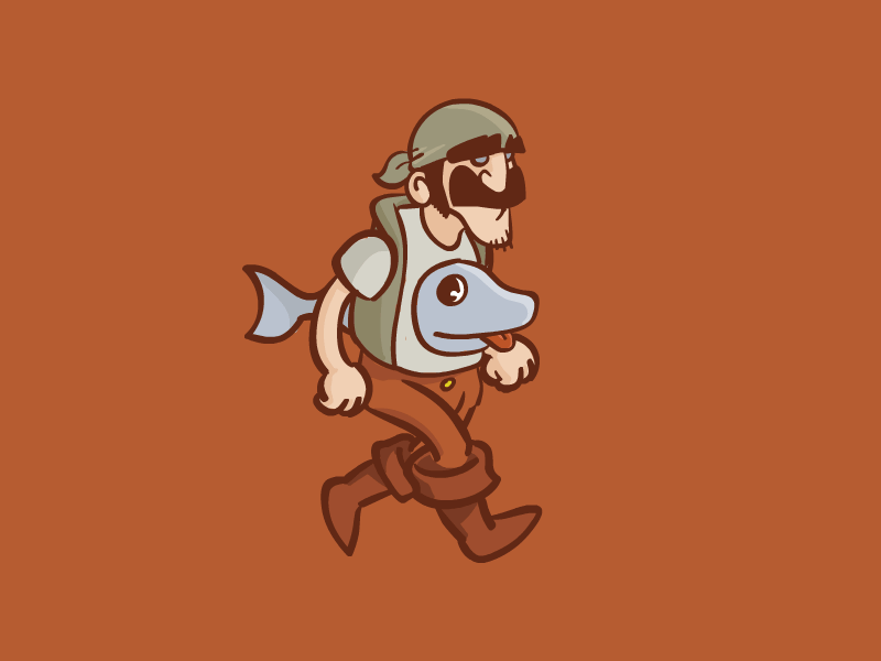 Harold, The Shark Slayer character concept design game illustration indie pirate project shark
