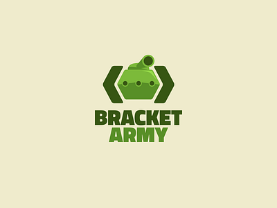 Bracket Army logo bracket army branding code coding company corporate identity development icon logo tank