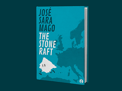 José Saramago, “The Stone Raft" a jangada de pedra blue book cover josé saramago mockup novel print redesign the stone raft