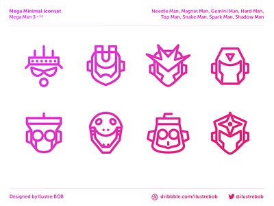 Mega Man 3 Mega Minimal Iconset Free Psd File By Bruno O Barros On Dribbble