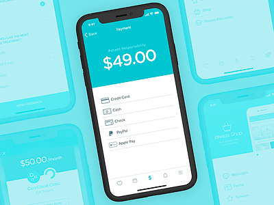 CareCloud's Breeze patient app: Payment flow