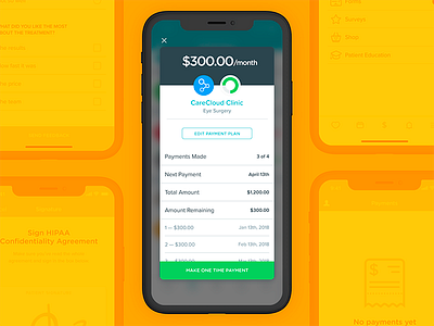 CareCloud's Breeze patient app: Payment plan receipt