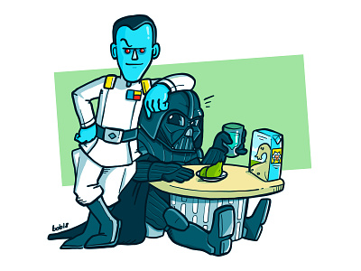 Admiral Thrawn + Darth Vader BFF admiral alliances bff fanart friends illustration lunch milk sith star wars thrawn thrawn alliances vader