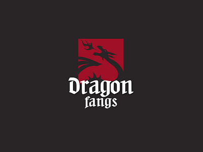 Dragon fangs branding flat typography ui ux vector web