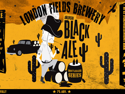 London Fields Brewery - American Black Ale art direction craft beer creative direction design illustration typography vector