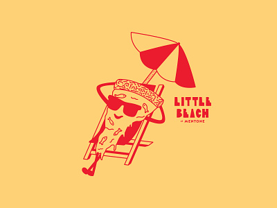 Pizza Party aptos beach california cartoon chair fish french italian little mentone pizza sand santa cruz sunglasses typography umbrella