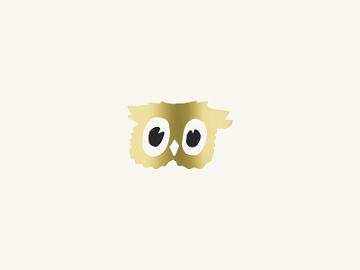 Owl animal bird brandmark eyes foil gold illustration logo night owl