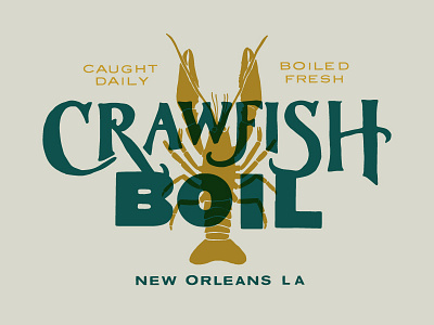 Bywater2 bywater crawfish custom hand drawn new orleans typography vintage