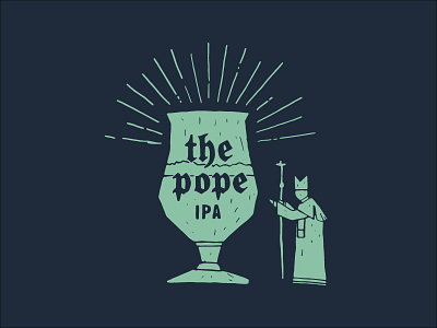 The Pope beer brewery california glass hollister brewing illustration ipa pope rays religious