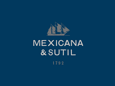 Mexicana & Sutil bar california coaster grey lockup mexico navy numbers ship tofino typography wine