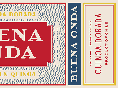 Buena Onda buena onda chile decorative label navy pattern quinoa red spanish vintage