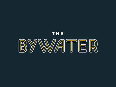 The Bywater bywater gold green logo neon type typography vintage