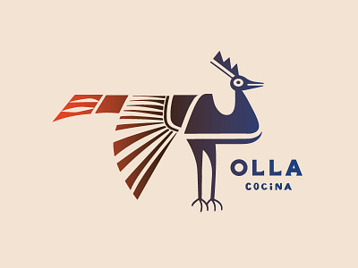 Olla animal bird california illustration logo mexican navy ollas orange san jose split fountain