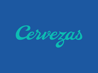 Cervezas alcohol beer california cervezas mexican olla royal blue san jose script spanish teal typography