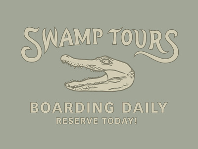 Swamp Tours alligator bywater california custom type green mural new orleans swamp tours typography