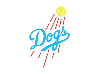 Dogs baseball dodgers dogs la script tennis ball