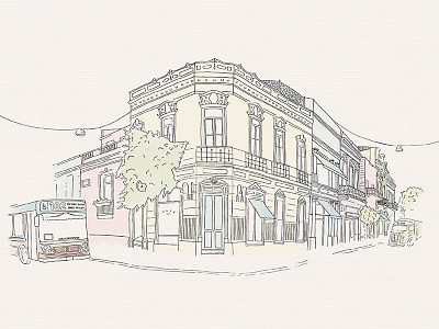 El Sur Mural architecture argentina buenos aires building drawing el sur illustration mural van