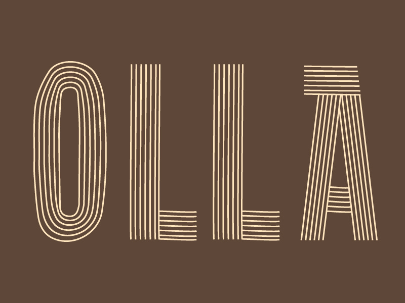 Olla restaurant food mexican brown linear branding logo