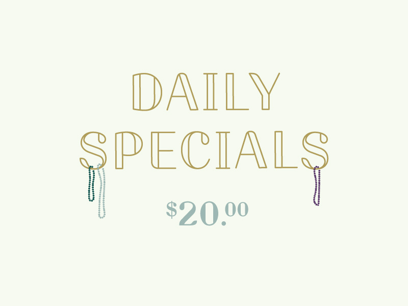 The Bywater menu typography beads specials food los gatos new orleans bywater