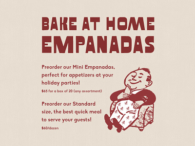 Empanadas argentina bake christmas el sur empanadas food holiday illustration man party trees typography
