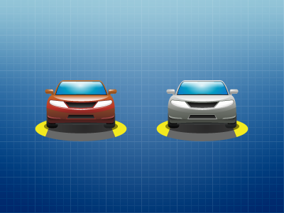 Red or Gray? cars icons illustration