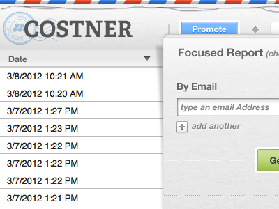 Costner Email Campaign Tool meltmedia ui