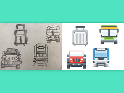 Making Some Icons bus icons jeep luggage train