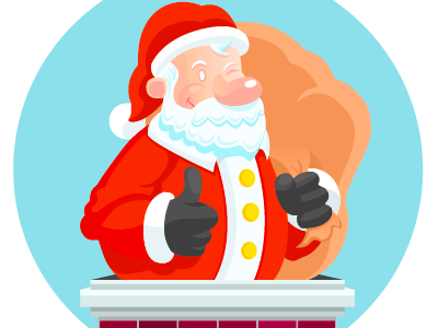 Coming in through the chimney christmas illustration santa claus