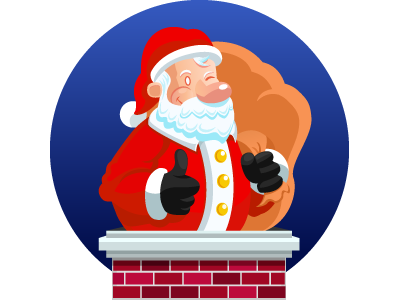 Santa Thumbs up christmas illustration santa claus