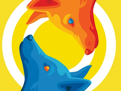 Foxes illustration iphone lock screen