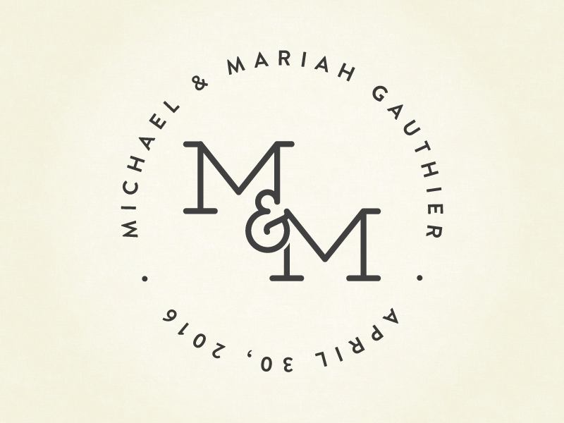 M&M Wedding Logo by Michael Gauthier on Dribbble