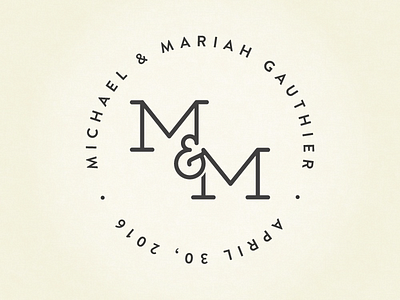 M&M Wedding Logo Revision by Michael Gauthier on Dribbble