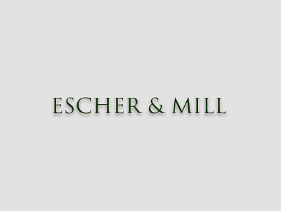 Escher & Mill Logo branding design illustration logo media something typography vector