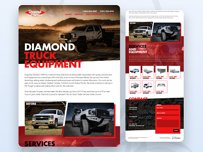 Diamond Truck Equipment auto shop automotive truck web design