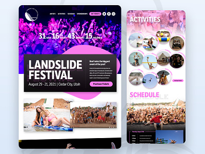 Landslide Adventure and Music Festival adventure festival music outdoors web design