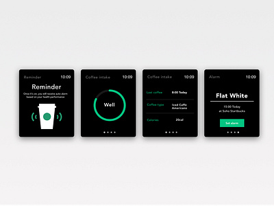 Starbucks alarm v2 alarm app balance clean health iwatch starbucks tracker ui ux