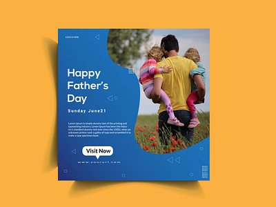 Father's Day Social Media Post Template 21st june banner blue celebration dad deal design discount family fashion father gradient happy holiday illustration instagram love man marketing multicolor