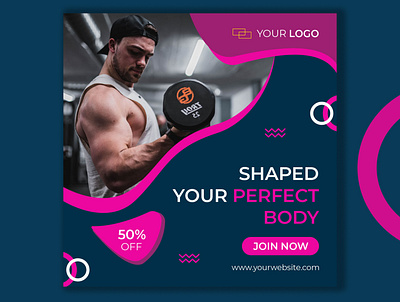 Gym Offer Post Social Media Banner ads advertising banner brand design branding branding design business campaign clean collection design designs discount fitness center graphicdesign illustration offer banner social media design web banner web banner design