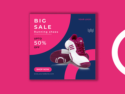Shoes Sale Post Web Banner Design ads advertising banner branding business campaign clean collection design discount e commerce eps home marketing multiple colors new sale offer online product promotion