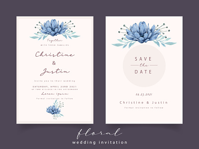 Wedding Card With Beautiful Watercolor Flower Template abstract card creative design floral card floral wedding card graphic design illustration invitation marriage modern party flyer template vector watercolor watercolor card watercolor painting wedding card