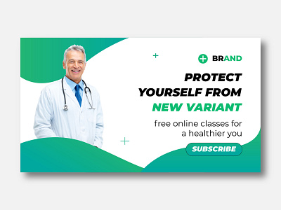 Medical healthcare web banner template and video thumbnail. branding graphic design video thumbnail