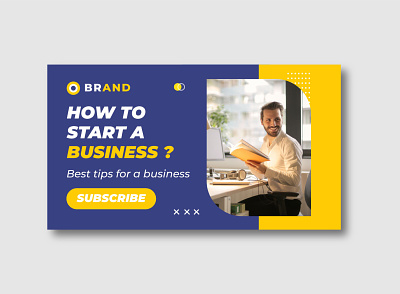 Corporate business web banner template & Youtube video thumbnail banner template