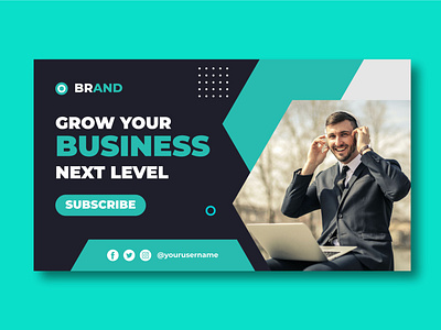 Youtube thumbnail digital business agency web banner template