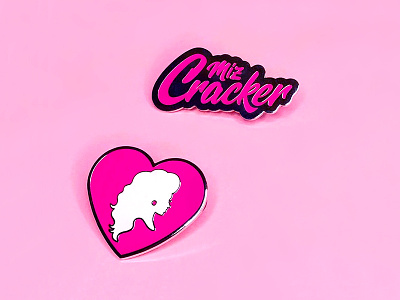 Miz Cracker branding branding drag queen drag race enamel pin heart illustration logo pink rupaul