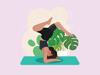 Pincha Mayurasana balance calm design designs flat flatdesign forearm stand illustration illustrator pincha plants simple yoga yoga pose yogapose yogi