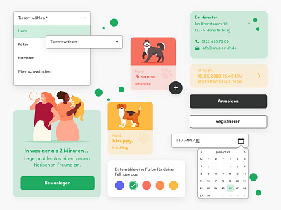 Tierfreund UI elements animal app animal application animal care animal care app animal health care application design interface interfacedesign neuland ui ui ux ui components ui design ui elements uidesign uiux uiux design uiux designer ux