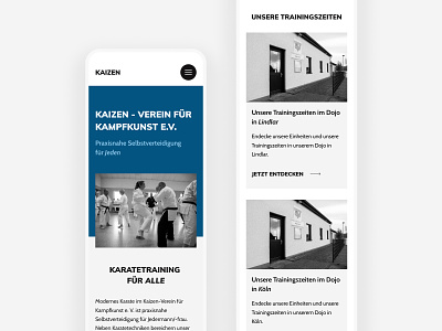 Kaizen Verein für Kampfkunst e.V. Webdesign concept