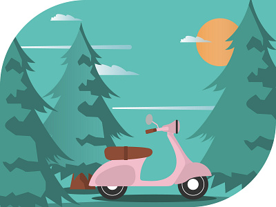 Driving in the forest design forest forests illustration illustration art illustration design illustration digital illustrations illustrator nature nature illustration vector vector illustration vespa